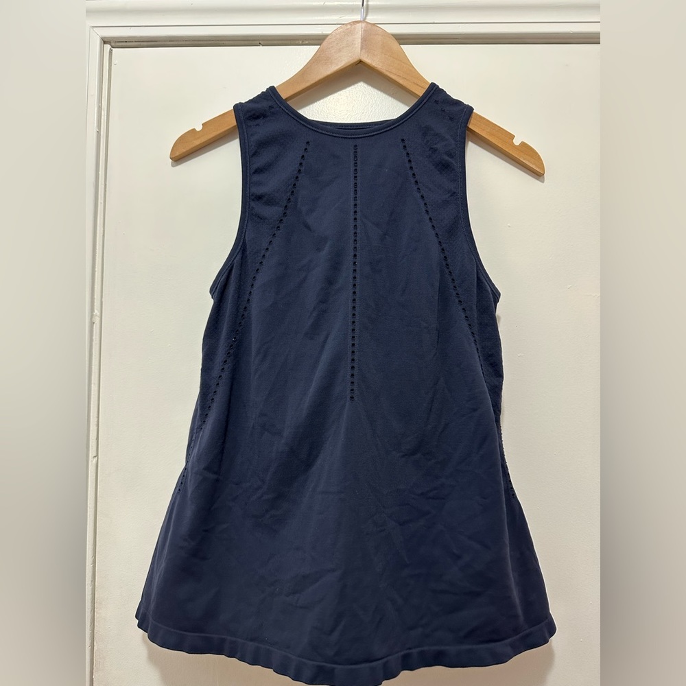 Athleta Active Tank, Navy, open back with eyelet design